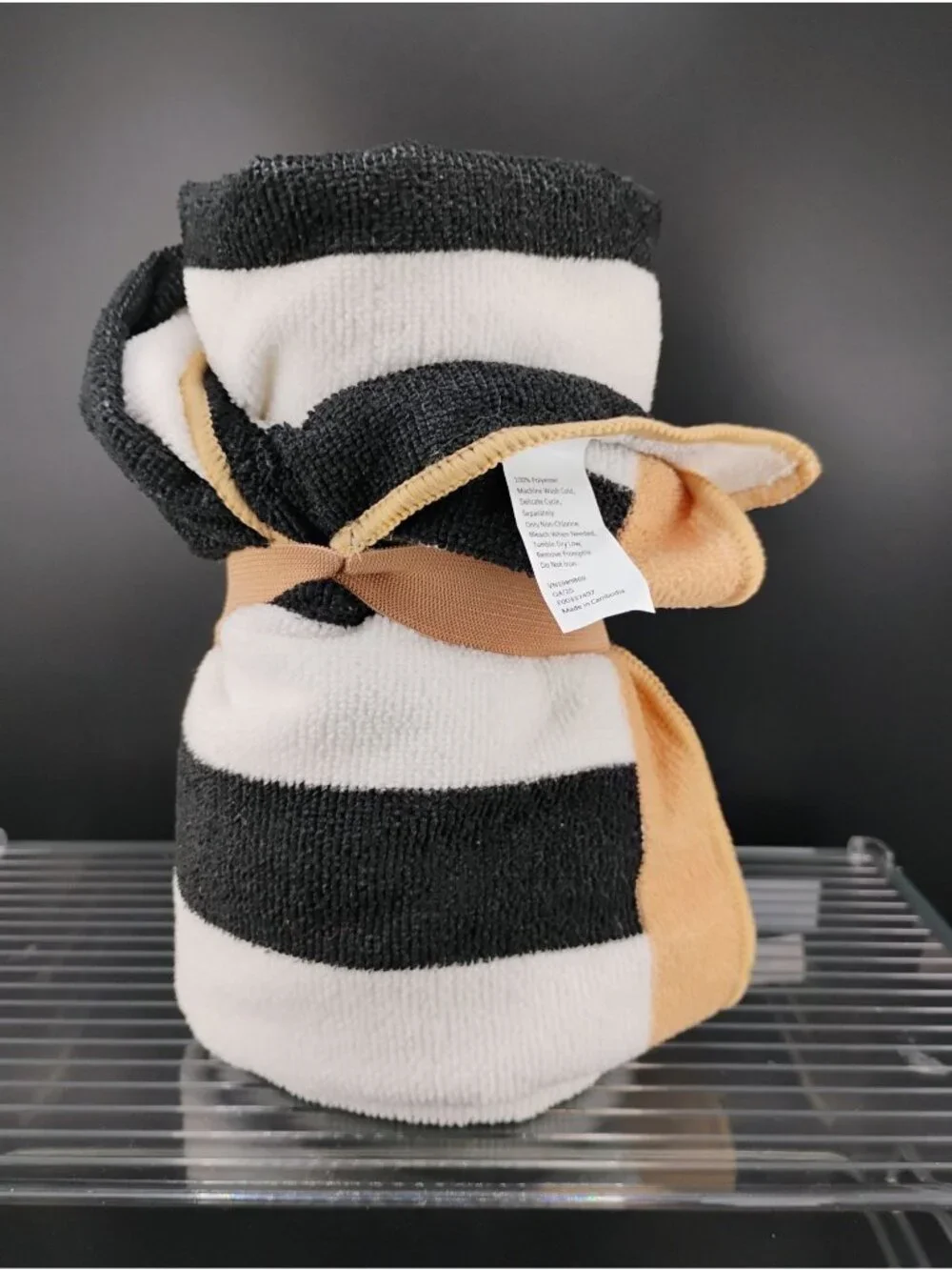 Striped black and white Beach Towel 27